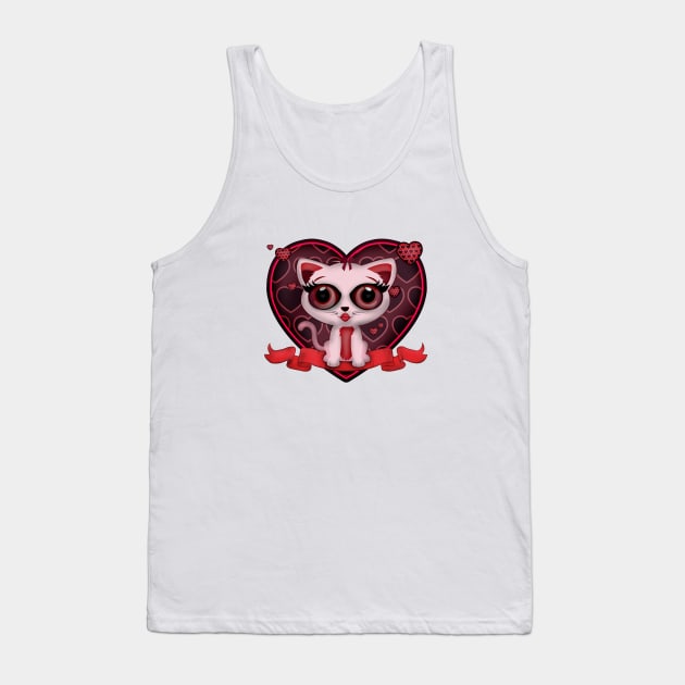 Valentine Kitten Tank Top by adamzworld